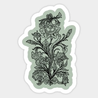 Alpine Bouquet (Black) Sticker